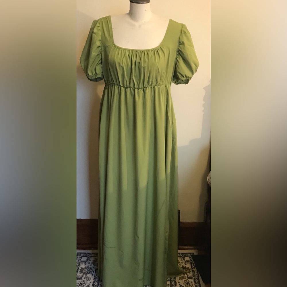 Fancy Qube Maxi Puffed Sleeve Peasant Dress - Size XL
